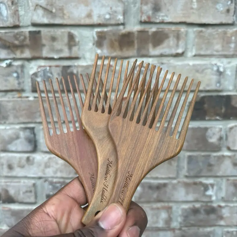 Wooden Afro Picks - Multiple Wood Options, Haircare Tool for All Hair Types