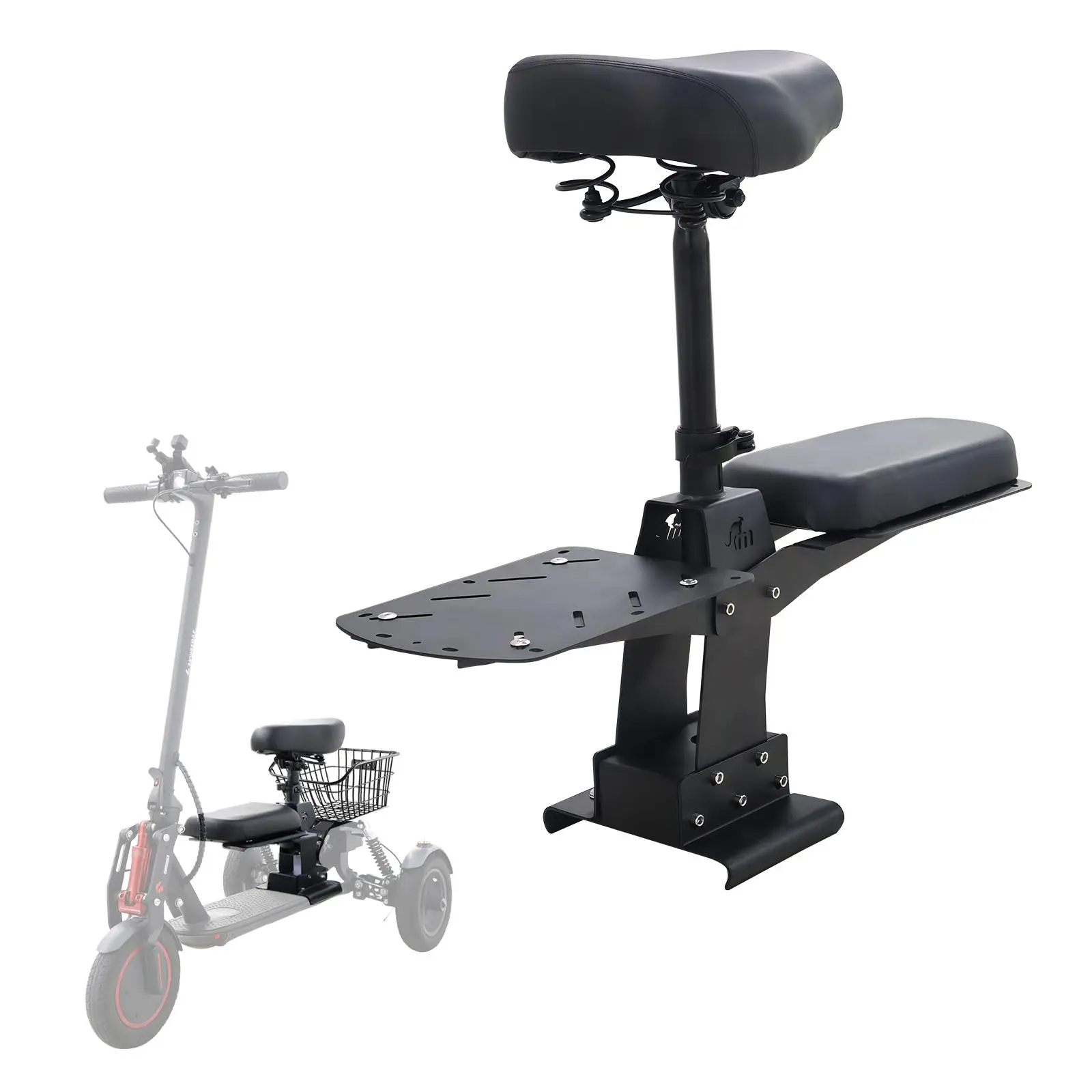 MONORIM SC-mi123 Comfort E-Scooter Seat, Steel Saddle for Adults & Kids with Goods Box Mount for Xiaomi M365, Pro, Pro2, Mi3, ES & Essential Pro, Bike Seat, Bike Accessories, Youth, Comfortable Ride, Includes Basket Or Goods Box