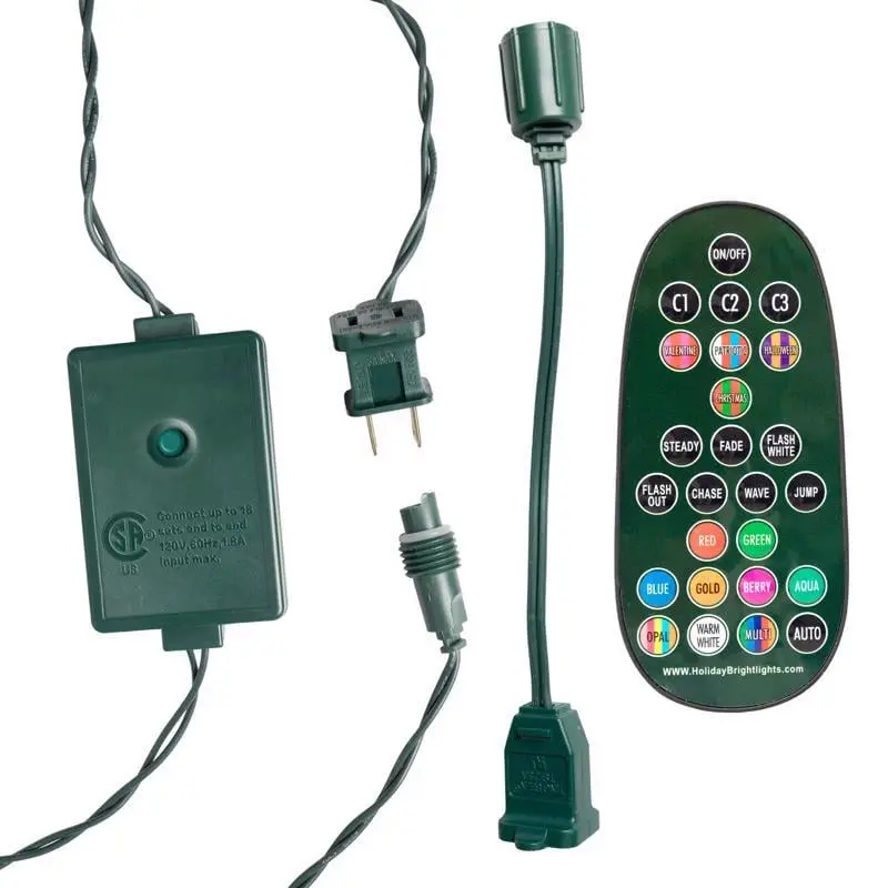 Holiday Bright Lights 9097097 Color Changing CSA Listed C9 Bulb, LED Green Wire Holiday Lighting Accessory for Festive Decorations