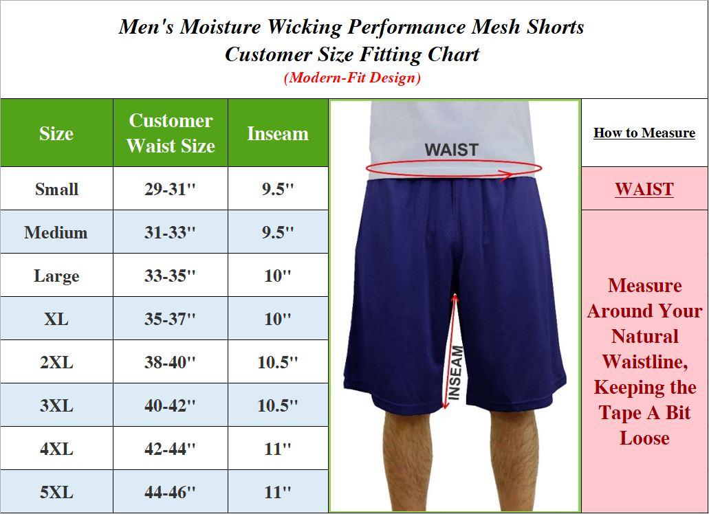 Men's 5-Pack Premium Active Moisture Wicking Workout Mesh Shorts With Trim Summer Outdoor Bottoms