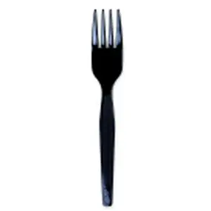 Dixie Plastic Tableware - Durable, Mediumweight, Shatter-Resistant Black Forks, 1000-Pack