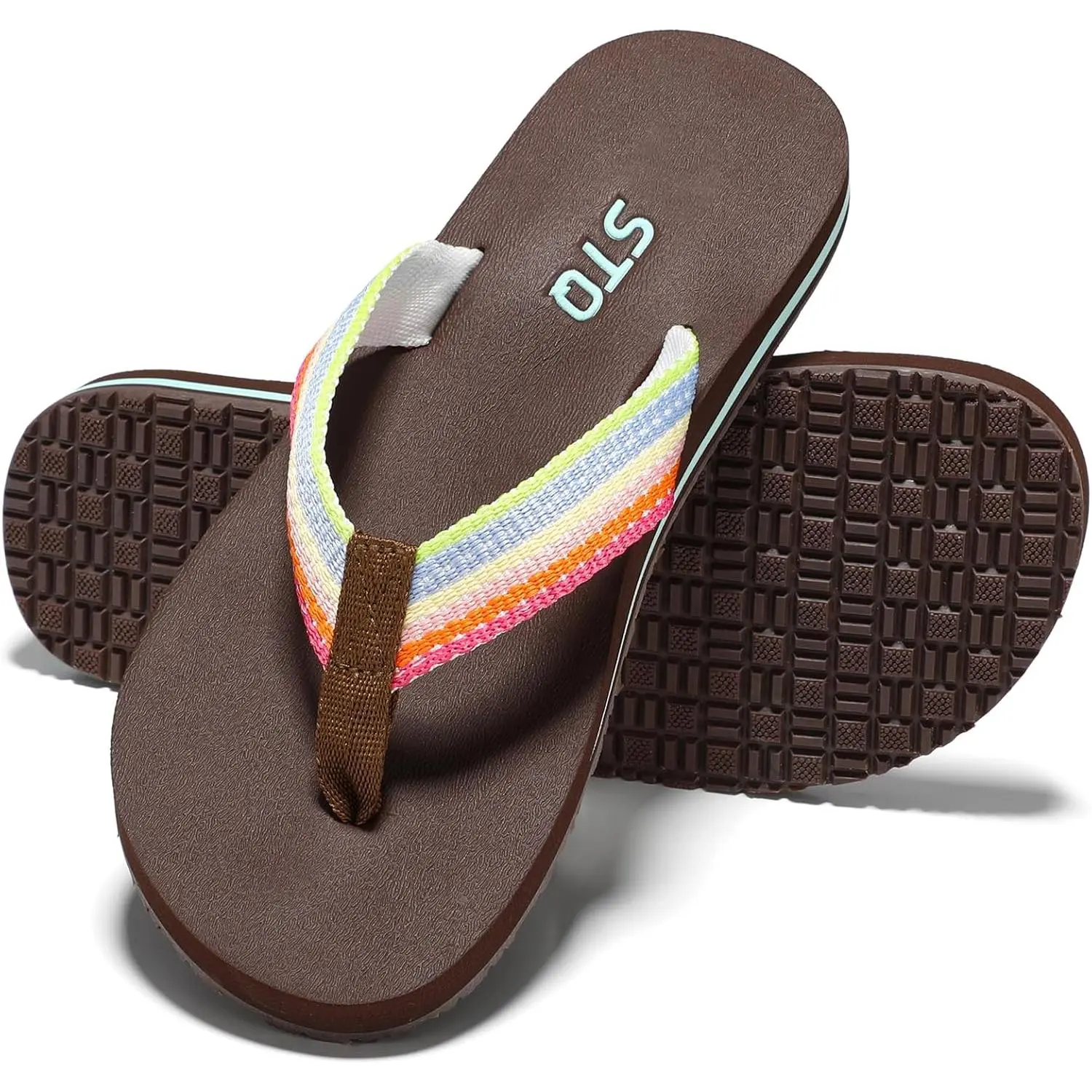 STQ Womens Quick Dry Flip Flops Arch Support Thong Sandals Girl Footwear clogs Walking Shoes Summer clogs Soft, comfortable, seaside holiday