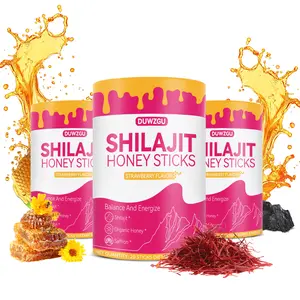 Shilajit Shatavari Saffron Feminine Honey Sticks | Strawberry Flavor | Hormonal Balance & Energy | Multi-Mineral Dietary Supplement