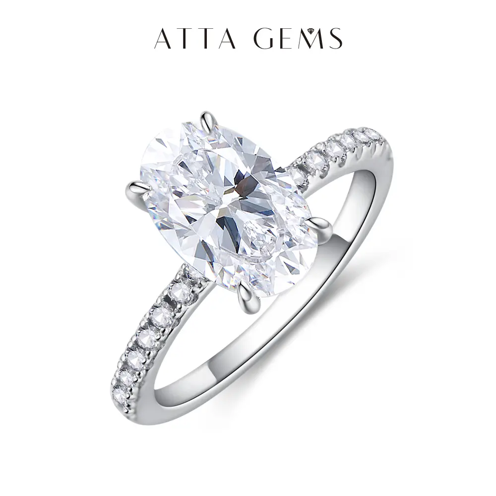 Oval Shape 3.5CT D VVS1 Synthetic Moissanite Ring, Women's Elegant Engagement Ring Band, Ideal for Anniversary Party & Daily Casual Wear, Wedding Gift (R025), Engagement Rings summerwins tiktokshopbacktoschool