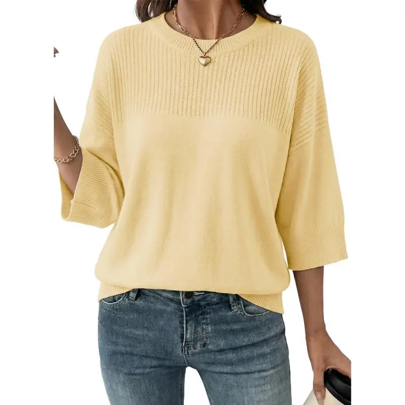 Dokotoo Womens Half Sleeve Casual Oversized Trendy Sweaters Crewneck Cropped Sweater Knit Tops Dokotoo Womens Half Sleeve Casual Oversized Trendy Sweaters Crewneck Cropped Sweater Knit Tops