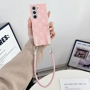 Vintage Leather Phone Case for Samsung Galaxy Zfold7 Zfold6 Zfold5 Z FOLD3 4, Stylish Women's Design with Chain Strap, Portable and Lightweight Cover