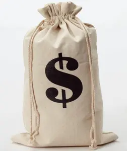 Wild West Canvas Money Bag – Double-Sided Prop Sack with Drawstring 💰🤠