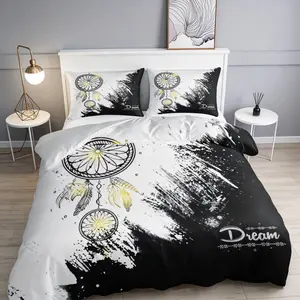 3-Piece Down Comforter Set, Bedroom Bedding Set, & Dreamcatcher Print Bedding, Soft and Cozy, Includes 1 * duvet cover + 2 * pillowcases (covers only