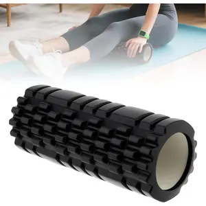 High Density EVA Foam Roller for Physical Therapy, Yoga & Pilates - Muscle Recovery, Deep Tissue Massage, Myofascial Release with Portable Mesh Bag(Black)