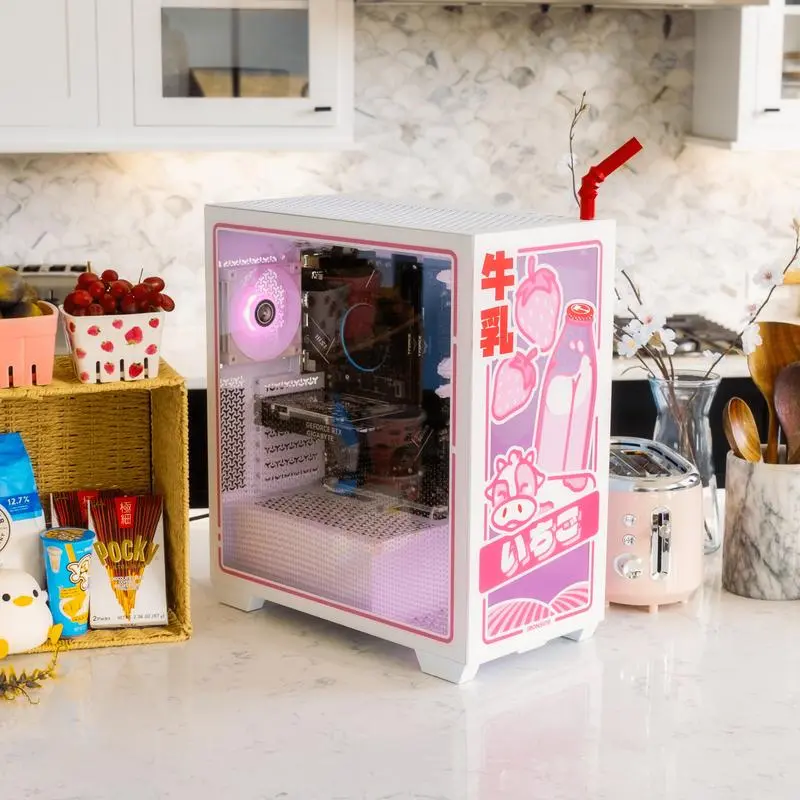Ironside Computers Milkbox PC Case - Kawaii Milk Carton Design ATX Mid ...