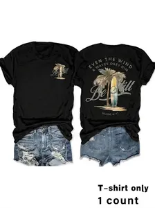Trendy Casual Short Sleeve T-shirt for Daily Wear, Ladies Summer, Top