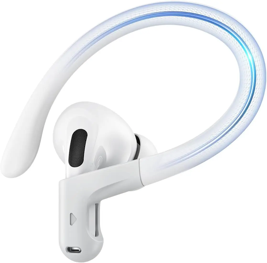 Gcioii Memory Titanium Alloy Ear Hooks for AirPods Pro 3, AirPods Pro 2, AirPods Pro & AirPods 3, Anti-Slip Sport Accessories [Added Anti-Lost Lanyard] Comfortable Secure Fit, White Bluetooth Audio Headphones Earphones Headset earbuds wireless