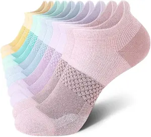 CS Non-Slip Ankle Socks 5 Pairs with Heel Tab for Women Daily Home Work