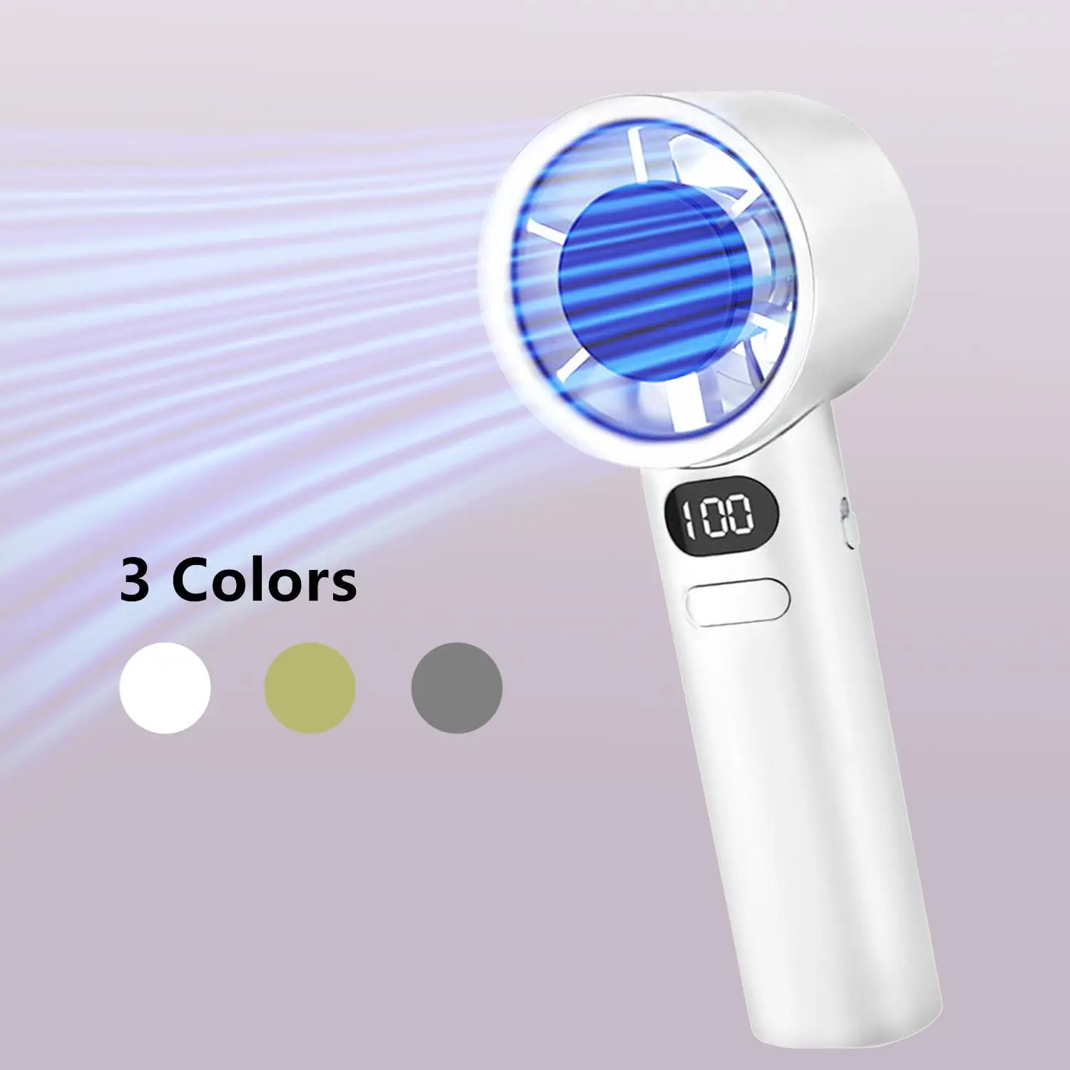 Portable Fan with Digital Display, USB Rechargeable Personal Multipurpose Handheld Fan with 120 Speeds, Handheld Turbo Fan for Travel, Outdoor, Office