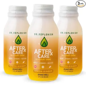 Dr. Replenish AfterCare | Lemon-Ginger Shot with Vitamin C, Zinc & Ginger Root | Sickness help | 2 fl oz (3-Pack)
