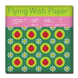 LADYBUG Flying Wish Paper - Lucky Garden Wishes That Take Flight | Write, Light & Watch Your Wish Rise - Magical Creative Activity with Writing Sheets, Launch Platforms & Pencil - Whimsical Kit Gift for All Ages