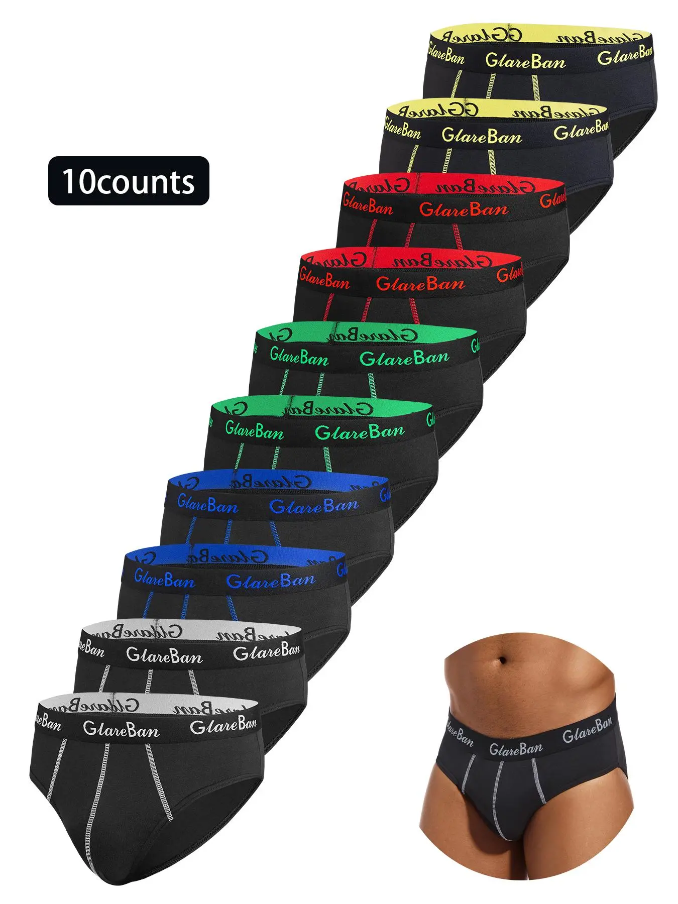10pieces Pack New Briefs Brand Boxer Plain Classic Minimalist Fashion Style Men Panties Underwear Male And Underpants For Homme Luxury Set Shorts Box Slips Hot