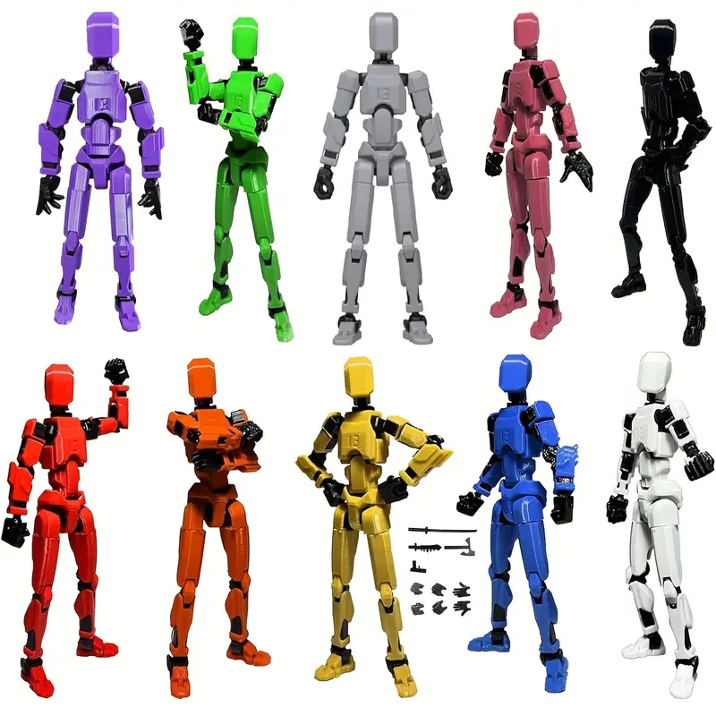 2 Set Assembly Completed T13 Action Figure,Dummy Nova Titan Lucky 13 Action Figure 3D Printed Multi-Jointed Movable Toy