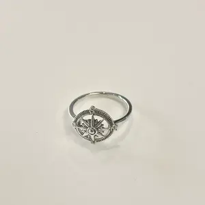 Sterling Silver 925 Navigation Compass Ring Sea Jewelry