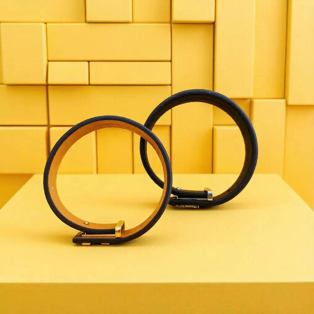 High-end black and brown printed leather bracelet, simple and fashionable leather bracelet for men and women, fashionable accessories, comes with a gift box.
