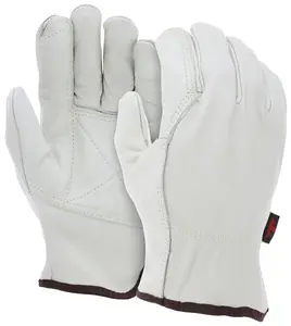 MCR Safety 32113DP Leather Drivers Work Gloves Select Grade Grain Cow Double Pal