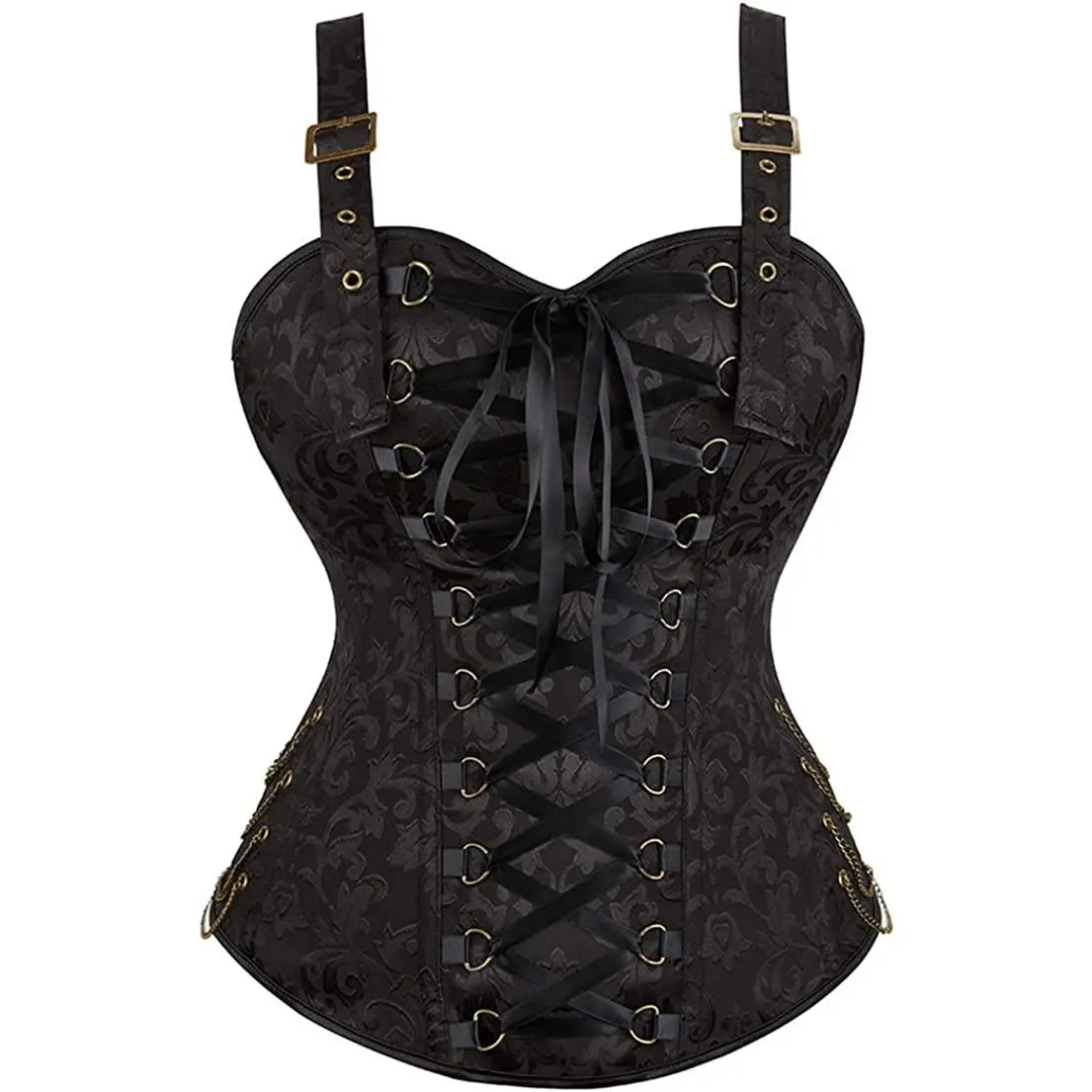 Women's Corset Tops Pirate Steampunk Gothic and Renaissance inspired Vintage Design With Shoulder Straps and Zipper Closure Plus Size Suitable for Halloween and Themed Events
