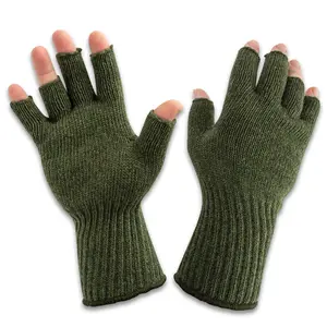 Spartan Fingerless Glove Inserts OD Green Wool Nylon