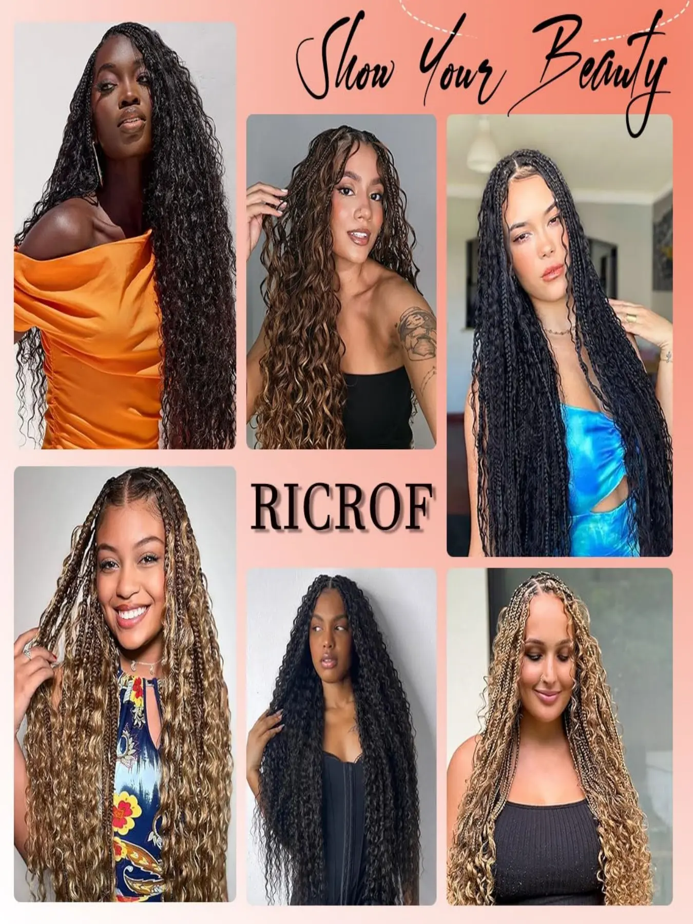 20 Inch Deep Wave Human Hair Extensions for Boho Braids 100g Bundle Honey Blonde Human Braiding Hair for Boho Braids 2 Bundles  main image 3