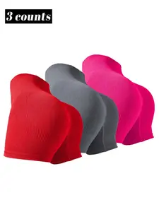 Women's Solid Color High Waist Gym Shorts, Casual Comfy Breathable Skinny Shorts for Yoga Gym Workout, Ladies Sportswear for All Seasons