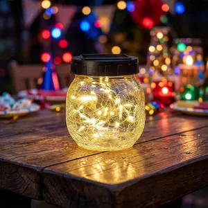 Small Solar Lanterns Outdoor , Cracked Glass  Globe Lights for Backyard Patio Garden Pathway Balcony and Table Decor, Warm White- Gifts for Women Mom Homeowners