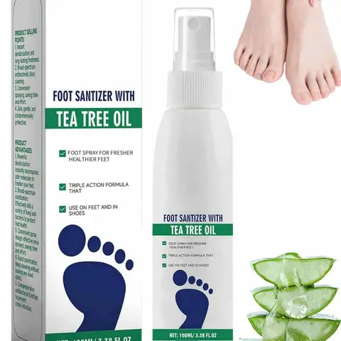 Tea Tree Oil Foot Care Spray - Alcohol-Free Moisturizing Liquid for Moisture, Cracked Heels, Tender Feet, Daily Use for Women & Men