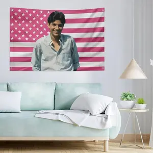 Tapestry America Funny Ralph Pink Flag  Feet Wall Hanging Poster Holiday Gift Wall Macchio Decor Bedroom Living Room Dorm Concert Cotton Decorative Light Linen