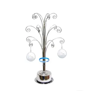 HOHIYA Ornament Display Stand Tree Metal Christmas Rotating 16.75inch Silver