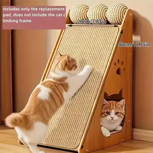 Durable Sisal Rope Cat Scratching Post, Multi-Layer Climbing & Scratching Pad, Hidden Adhesive, Tidy Design, Protects Sofa, Includes Replacement Pad