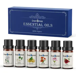DAROMA Premium Essential Oil Set - 100% Pure and Natural Aromatherapy Oils, 6-Pack Gift Set, Exquisite Fruit Essential Oil Set, Flower Fruit Essential Oil Set and Mix Essential Oil Set, 6 of 10ml Bottles Healthcare Wellness