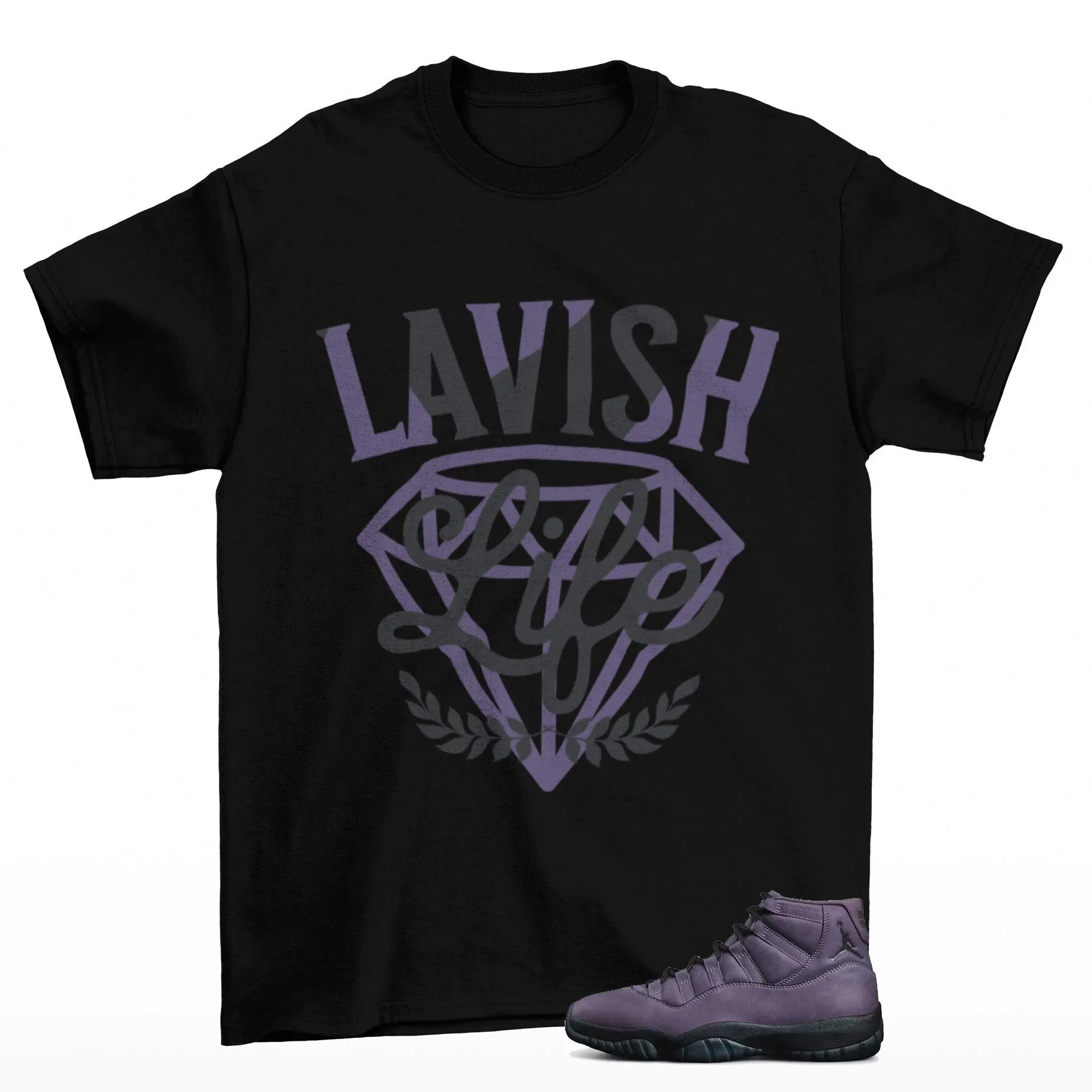 Lavish Sneaker Shirt Black to Match Jordan 11 Mojave