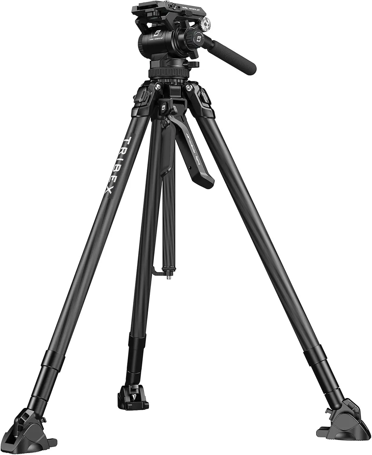SmallRig x Potato Jet Tribex Hydraulic Carbon Fiber Tripod, Four-year warranty,Fast Extend Camera Video Tripod with 4-Step Counterbalance Fluid Head, Step-Less Damping on Pan/Tilt, Load 13.2lbs for DSLR(Standard Series) 4259