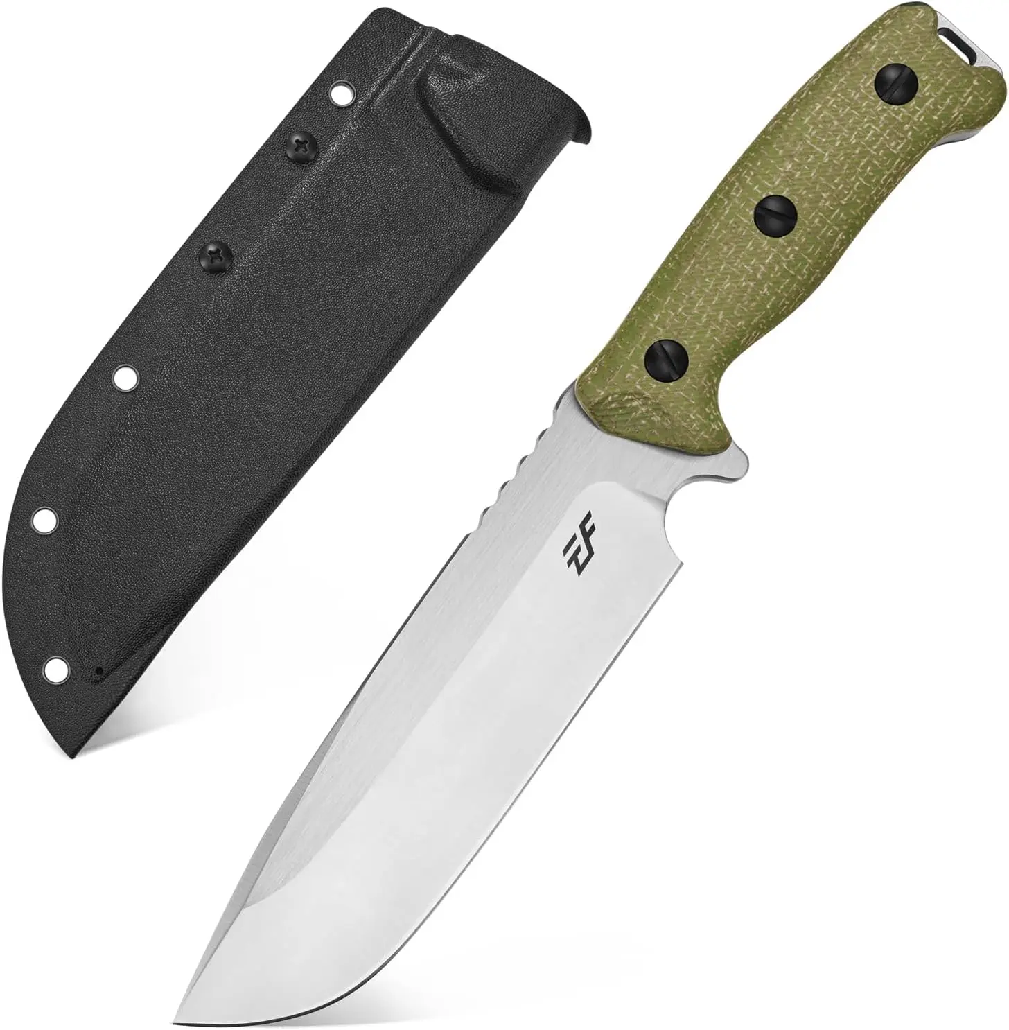 Eafengrow EF143 Fixed Blade Knife - AUS-10 Stainless Steel Blade, 2-Tone Micarta Full Tang Utility Knife with Kydex Sheath, Heavy-Duty Cutting Tool for Bushcraft, Camping