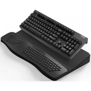 Keyboard Stand with Wrist Rest, Computer Keyboard Stand Pad with Non-Slip Base, Comfy  Keyboard Riser Holder for Gaming Office Home 17.13x9.5 in Black