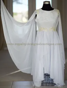 WHITE “ANGEL WINGS” DRESS – Velvet & ChiffonDance Garment