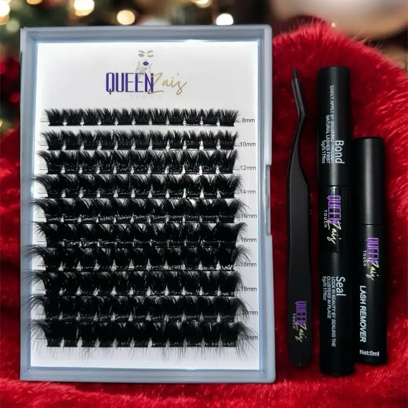 Queen Zai’s Touch - Lash DIY Clusters with Bond & Seal Lash Remover Kit for Easy Application and Removal