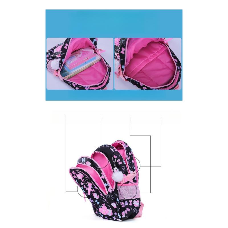 Cartoon Print Backpack Set 3 Piece School Bag with Lunch Bag and Pencil Case Casual Outdoor Backpack Set