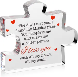 New Deal - Valentines Day Gifts I Love You Acrylic Puzzle Message for Him Her Birthday Wedding Husband Wife Presents