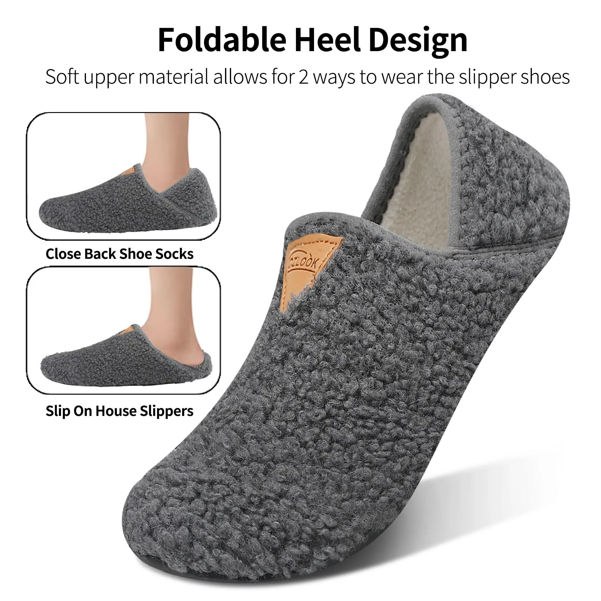 Solid Color Fuzzy House Slippers,Cozy & Wamm Soft Sole Slip OnShoes, Women's Home Foor Slippers