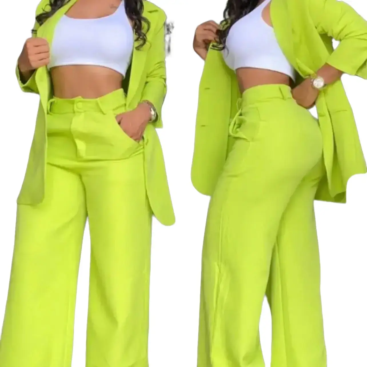Women Blazer and Pants Two Piece Set Fit Womenswear Comfortable Evening Suits