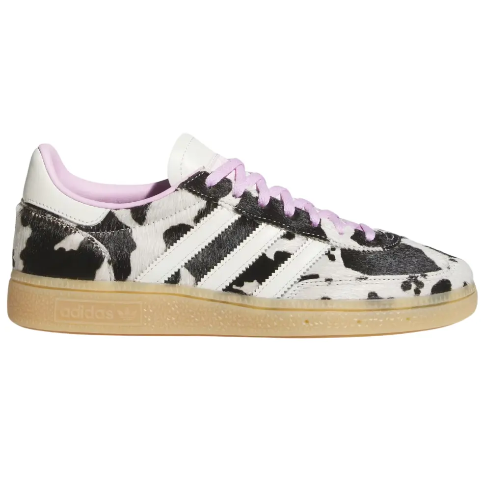 Adidas Handball Spezial Cow Print Bliss Lilac Women's Sneaker KJ0090 Authentic Original Calf Animal Print Black White Athletic Sports Trainer Comfortable Everyday Wear Fashion Unisex Shoe for Girls, Sneakers, Women's Sneakers