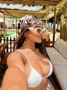 Women's Printed Bandana with Chain Clasp, 50cm Silk-Like Square Scarf, Boho Style Scarf, Casual Versatile Accessory for All Seasons, Perfect New Year Gift