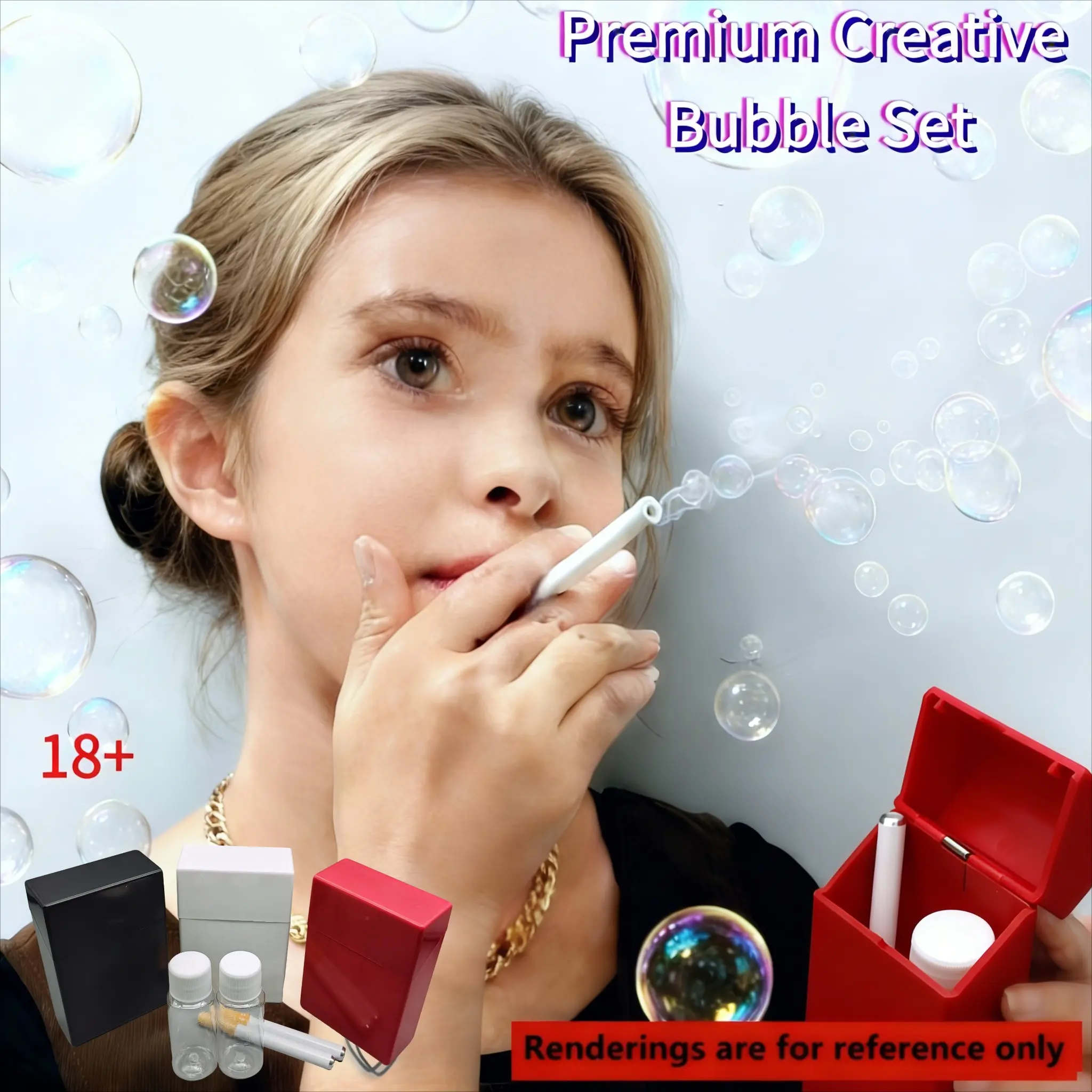5pcs Prank Gag Gifts Funny Creative Simulation Fun Bubble Set, Automatic Pop-Up Lid, Multi-Color, Party Atmosphere Tool, No Bubble Liquid Included, Party Favor Gifts
