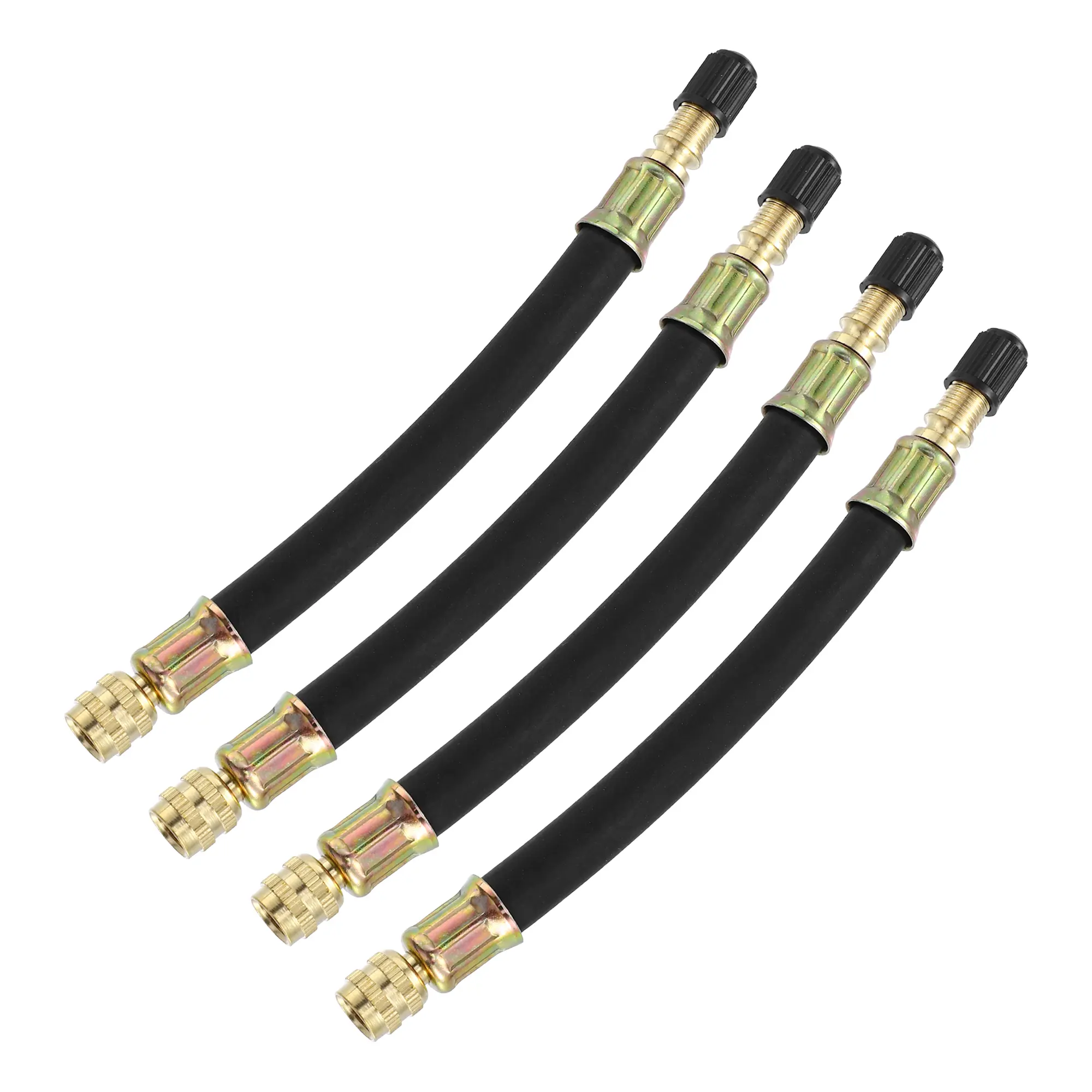 4pcs Tire Valve Extension Stem Adaptor Tool Flexible Dual Valve Stem Extender Pipes 15cm / 5.9" for Car Truck Bike Trailer RV Portable Air Compressor