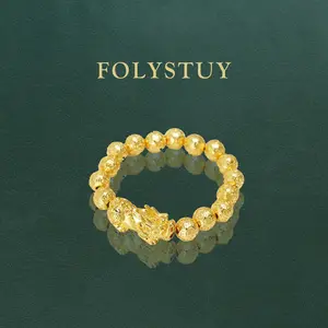 [The money beads are 10.3mm wide, PiXiu is 14mm wide, and the length is 31.8mm PiXiu coin bead bracelet]【FOLYSTUY(W178)】PiXiu coin bead bracelet - Exquisite Delicate Ornament for Any Occasion